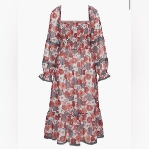 Aritzia Wilfred Grace midi smocked floral dress